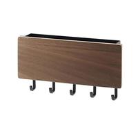 Jwthee Porte-clés mural, porte-clés en bois Organisateur de courrier clé Rack de clés de clés décoratives porte-clés en bois Organisateur de rack de courrier (Couleur en bois de noyer)