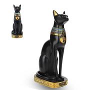 Jwthee Statue de Chat égyptien d'Egypte, Statuette Chat égyptien,Statue de Chat égyptien en Or Noir Grande, Statue Chat Égyptien Bastet, Statues des Chats égyptien en résine (A5-YX260839 Small Size)