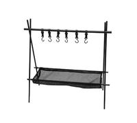 Jwthee Support de Barbecue pour feu de Camp, Support Suspendu pour ustensiles de Cuisine, équipement de Cuisine réglable pour feu de Camp, Support de Camping Multifonction Pliable,