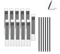 jwtyu 66 Pièces Mine Crayon Chantier 2.8 mm Recharges de Crayons de Charpentier Réutilisables Solides Remplacement HB Recharges de Graphite Charpentier Noir pour Architecte Dessin Construction