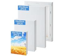 jwtyu Toile A Peindre 6 Pièces Tableau Peinture 10x15,15x20,20x30cm | Toile Peinture, 280g/m², Canvas pour les Aquarelles Acryliques Peintures à l'huile etc