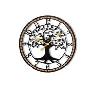 JXQXYN Grande horloge murale moderne de 61 cm, horloges pour salon, design unique de soleil avec cadran ouvert, horloge murale silencieuse décorative, fonctionne à piles pour chambre, cuisine, bureau