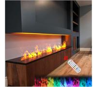 JXUANMM Cheminée à Vapeur d'eau 19,7/31,5/39,4/47,2/59 Pouces, Flamme atomisée 3D à intensité Variable, cheminée électrique encastrée à Vapeur avec télécommande 9Colors-120cm/47.2in