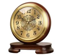 JYARZ Classique Horloge A Poser Horloge de Table en Bois Massif et Laiton, Horloge de Table de Salon, Horloge de Chevet rétro à l'ancienne, Horloge de Bureau Horloge Bureau