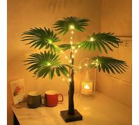 JYBBST Arbre Lumineux LED,Arbre Lumineux D'intérieur Palmier, Arbre Lumineux À 30 LED En Forme De Feuille De Palmier,Arbre Lumineux Blanc Chaud Pour Noël, Maison, Fête, Mariage, Café