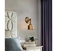 JYBNBBE Ancienne lampe murale en cuivre transparent pour intérieur, salon, chevet, escaliers, éclairage d'hôtel, applique en laiton, éclairage pour chambre à coucher, lumière chaude de 24,5 cm