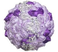 JYBNBBE Bouquet de Mariage Papillon Cristal Diamants Broche mariée Mariage Point mariée Mariage Fleurs,18cm Lilac Purple