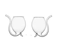 JYCAR Lot de 2 verres à vin en forme de vampire - 300 ml - Transparents - Avec paille - Pour vin, champagne, jus de fruits, maison, bar, fête