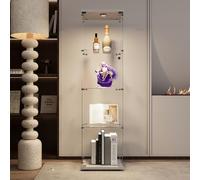 JYCRA Vitrine en verre blanche - Moderne - Avec 4 étagères en ESG - 1 porte et serrure - Pour salon, bureau - 164 x 36,5 x 42,5 cm