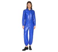 Jydiazi Combinaison de travail imperméable et réutilisable pour homme et femme - Combinaison de protection intégrale - Vêtement de travail avec fermeture éclair, bleu, L