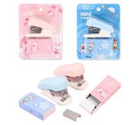 JYJLLM 2Stes Mini Agrafes de Bureau Simples, Agrafes Standard 26/6, Comprend Un Extracteur d'agrafes intégré, Cadeaux d'agrafes Mignons pour Les étudiants et Le Bureau, Bleu et Rose