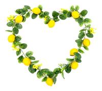 JYJLLM Guirlande de citrons artificiels, 48 fruits et 200 cm de long, guirlande de fruits jaunes avec feuilles vertes, décoration d'été pour porte, mur, mariage