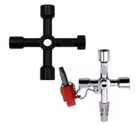 JYNXOR 2 Pcs Clé Triangulaire 4 Voies Universelle Multifonction, Clé Triangle Poubelle rmoire Electrique, Clé Utilitaire pour Boîtes Électriques, Gaz, Eau, Compteurs Électriques et Armoires