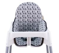 JYOKO KIDS Coussin pour le chaise haute Compatible avec Ikea Antilop, 100% Coton (BLACK RAYO)