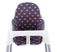 JYOKO Kids Coussin pour Le Chaise Haute Compatible avec IKEA Antilop, 100% Coton (Fluor Heart)