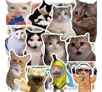 JYXNU 500 Pièces Autocollants Chat Drôles Stickers Meme Chatons Kawaii Imperméables en Vinyle Décalcomanies Esthétiques pour Bouteilles d'Eau Ordinateur Portable Valise Cadeau