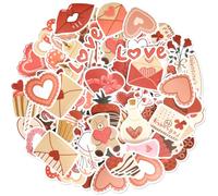 JYYWTSI 116 Stickers Amour Vinyle Imperméables Aesthetic, Autocollant Coeur Romantique pour Scrapbooking et Bullet Journal, Stickers Saint Valentin pour Ordinateur Téléphone Valise