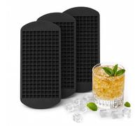 JYYWTSI 3 Pièces Moule à Glaçons, 24 x 12 cm Bac à Glaçons Silicone, 160 Compartiments Mini Cubes 1 cm, Silicone Alimentaire Flexible Réutilisable pour Cuisine Bar Whisky Cocktails Boissons
