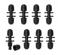 JYYWTSI 8 Pièces Raccord Irrigation Goutte à Goutte 6 Voies, 16mm vers 4/7mm Connecteur Micro Drip, Raccord Réducteur Barbelé avec Bouchons PP Noir pour Tuyau Irrigation et Système d’Arrosage