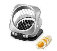 JYYWTSI coupe oeuf coupe oeuf inox coupes oeuf 2 en 1 tranche oeuf trancheur oeuf en acier inoxydable, coupes oeuf dur pour tranches et quartiers, pliable, compact, pour petit déjeuner et salade