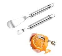 JYYWTSI Éplucheur d'orange Zestrier 2 pièces éplucheur de pommes en acier inoxydable avec lame de courbe multifonctions Zeste cutter avec poignée éplucheur d'agrumes pour mandarines oranges et