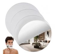 JYYWTSI Lot de 3 miroirs adhésifs ronds - 20 cm - En acrylique - À coller - Miroir en verre à coller - Miroir de maquillage - Miroir mural pour salle de bain, salon, chambre à coucher, porte d'armoire