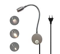 JZCDR Zoomable Lampe de Lecture Murale, Liseuse LED Tete de Lit avec Interrupteur, Lampe à Col de Cygne Rotative Flexible de 28CM, Applique en Aluminium, Lampe Chevet Murale pour Chambre, 3W 3000K