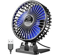 JZCreater Mini ventilateur de bureau USB, portable, 3 vitesses, alimentation branchée, rotation à vent fort, petit ventilateur personnel silencieux pour la maison, le bureau, les voyages, la chambre à