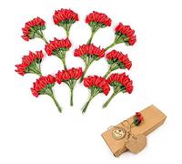 JZK 144x Mousse Rouge Calla lis Petites Fleurs artificielles pour Artisanale Boite Cadeau décoration pour Mariage Anniversaire fête Lys Calla Artificiel Rouge Décoration de boîte faveurs Mariage