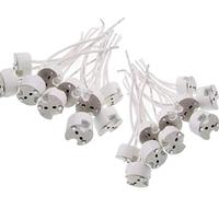 JZK 20 pcs G5.3 / GU5.3 / MR16 En Céramique quartz lampe titulaire prise lumière coupe silicone câble pour les lumières halogènes, les lumières LED, blanc