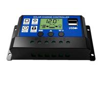JZK 20A 12V / 24V Contrôleur de Charge de Panneau Solaire Intelligent avec écran LCD et Port USB, Protection Contre Les surintensités, pour Lampe de Batterie de Panneau Solaire Éclairage LED
