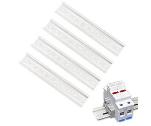 JZK 4 pièces Rail Montage DIN 20cm Rail DIN Fendu 35mm Largeur 200mm Long Rail Guidage DIN pour série bornes sur Rail DIN ts35 et contacteur, Installation de bornier sur Rail DIN en Aluminium c45