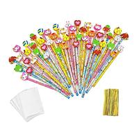 JZK 50x Crayons d'école HB, Set de Crayons avec Gomme d'animaux, Cadeau d'anniversaire, Fournitures Scolaires Enfants, Cadeau d'invité pour Remplisseur de Sac de fête pour Enfants Party Festival