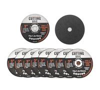 JZK Lot de 10 disques à tronçonner pour métal 76 mm, disques ultra-fins 76 x 1,2 x 10 mm pour meuleuse d'angle 76 mm (3 pouces), en acier inoxydable, pour le travail du métal et du bois