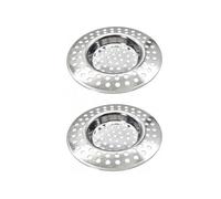 JZK Lot de 2 crépines d'évier en Acier Inoxydable, 7,5 cm, protège-bonde et récupérateur Cheveux pour Salle Bain, Baignoire, Douche, Filtre métallique Anti-Obstruction