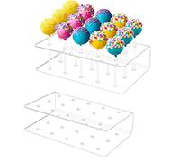 JZK Lot de 2 supports à sucettes à 15 trous pour gâteau de mariage, anniversaire, fête prénatale, anniversaire, Halloween et Noël