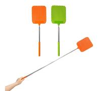 JZK Lot de 2 tapettes à mouches télescopiques extensibles avec long manche - Attrape-mouches manuel stable à l'intérieur - Piège à guêpes pour l'extérieur - Tapette à insectes pour guêpes et insectes