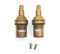 JZK Lot de 2 vannes de remplacement à 20 dents 1/4 de tour, noyau de valve de robinet en céramique pour eau chaude et froide, cartouche de robinet en céramique pour robinet de salle de bain et cuisine