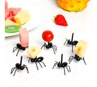 JZK Lot de 24 fourchettes à fruits fantaisie en forme de fourmi pour fête d'enfants, cure-dents amusantes, fourchettes à dessert amusantes pour fête d'anniversaire d'enfants, mini fourchettes à gâteau