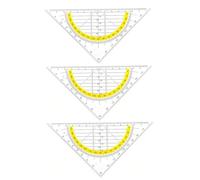 JZK Lot de 3 équerres multifonctionnelles de 14 cm, rapporteur en plastique, règle triangulaire, règle géométrique, outil de mesure mathématique pour angles et dessins pour l'école, le bureau