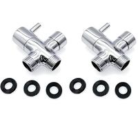 JZK Vanne d'inverseur à 3 voies pour bras de douche 1,27 cm en laiton, robinet d'inverseur de douche en métal G1/2, remplacement avec rondelles en caoutchouc, adaptateur de douche (Lot de 2)