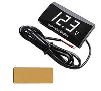 JZK Voltmètre 12V 12 Volts tmètre LED de moto auto bateau DC 12 V étanche avec affichage LED blanc, moniteur tension de moto, affichage tension de moto, jauge voltmètre voiture numérique