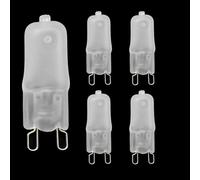 JZLBBC 5PCS G9 220V 25W Ampoules Perles Insérées Lentille Givrée Ampoule Halogène G9 40W AC 220-240V Capsule Lampe 2 Base de Broche Blanc Chaud 25W