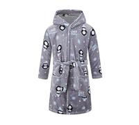 JZLPIN Unisexe Enfants Encapuchonné Peignoir Flanelle Pyjamas Garçons Filles Robes Bébé Vêtements de Nuit Gris1 2 ans