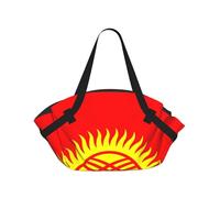 JZQZH Sac de camping pliable pour pique-nique, plage, utilisation confortable avec drapeau du Kirghizistan unique et exquis