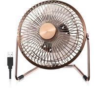 JZSH-Ventilateur portable - Mini venti USB 15cm 360°, support métal, bureau/maison/voyage