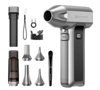K&F CONCEPT 2 en 1 Mini Souffleur Air Comprimé sans Fil PC 130000 TR/Min | Éclairage | Écran LED | 3 Vitesses | pour PC Ordinateur, Clavier，Voiture, Maison, Gonflage, Extérieur M3