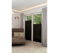 K-Home® Store plissé Klemmfix Noir l 25 x H 130 cm Protection Contre la lumière +++ Aspect écrasé Moderne +++