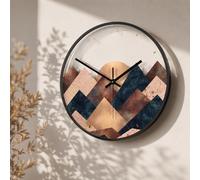 K&L Wall Art Grande Horloge Murale silencieuse de 30 cm pour Salon Montagnes abstraites en Verre avec Mouvement à Quartz