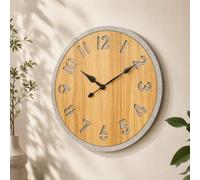 K&L Wall Art Grande Horloge Murale Vintage XXL - En Bois MDF - Aspect Béton - Sans Bruit de Tic-Tac - Rétro - Grand - 50 cm